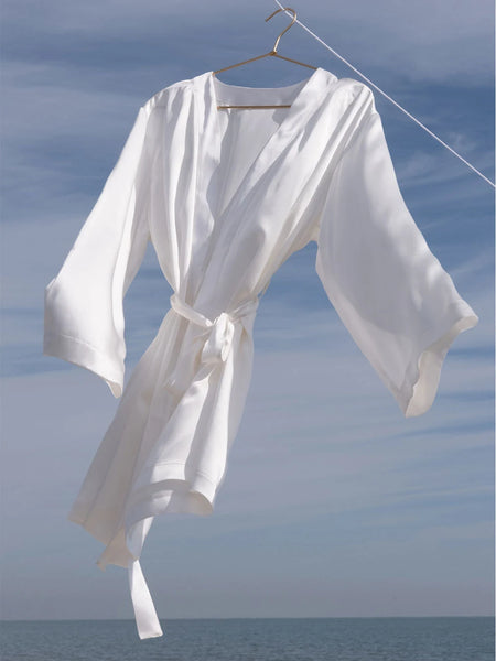 Vestaglia in seta con maniche a kimono da donna – Francine Hair Care